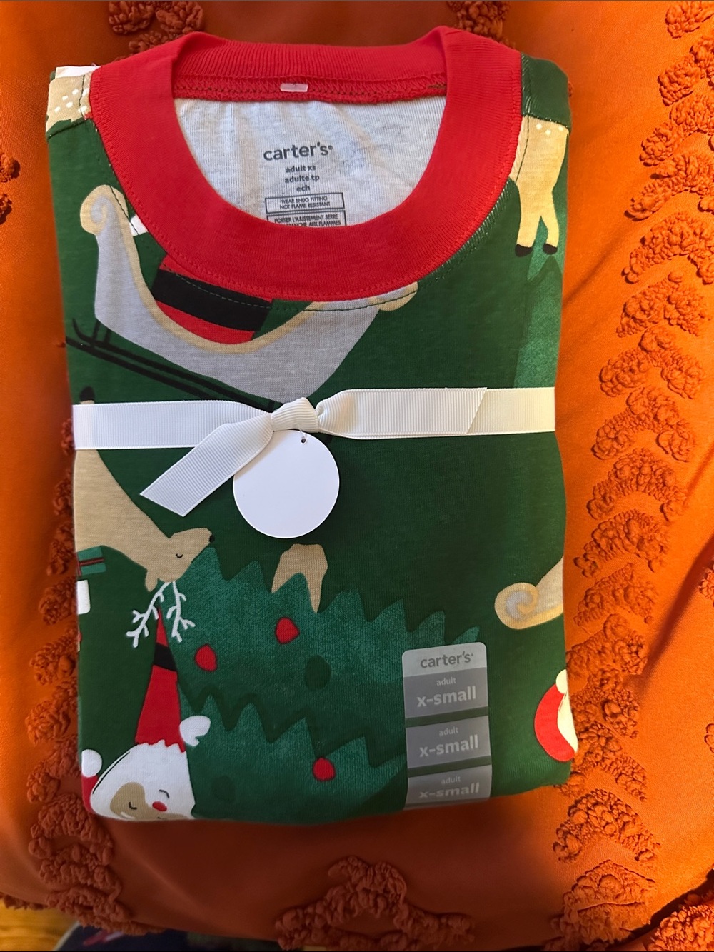 Carter's Green and Red Holiday Kids Pajama Top